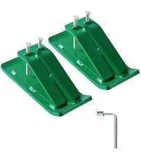 Tractor Bucket Protector, 2pcs Ski Edge Protector with Double Lock Nuts, Heavy Duty Steel Bucket Attachment for Snow/Leaves Removal, Spreading Gravel, Green