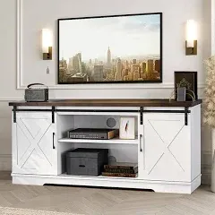 TV Stand Farmhouse Entertainment Center for 65 Inch TV & Media Furnitu