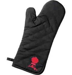 Weber BBQ Grill Mitt Glove Black &amp; Red 15&#034;