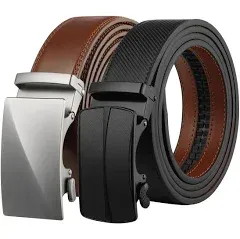 Lavemi Men's Real Leather Ratchet Dress Casual Belt, Cut to Exact Fit,Elegant Gift Box