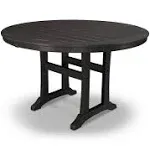 Nautical Trestle 48" Round Dining Table by Polywood | Wood Dining Table | Today's Patio