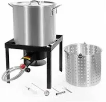 64 qt. X-Large Outdoor Aluminum Turkey Deep Fryer Pot and Burner Kit