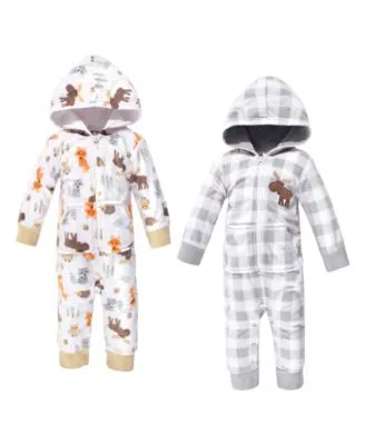 Hudson Baby Fleece Jumpsuits, Coveralls, and Playsuits 2-Pack