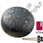 Rain Chime Drum - Rain Drum for Outside Garden, Steel Tongue Drum Rain Chime, 8 Note 6 inch Chakra Drum for Rain, Waterproof Musical Rain Drum for