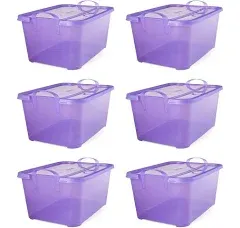 Life Story 55 Quart Stackable Closet & Storage Box Containers (6 Pack)