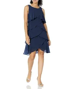 SLNY Women's Chiffon Sleeveless Cocktail And Party Dress