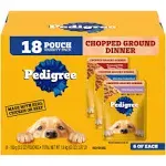 PEDIGREE Adult Wet Dog Food Chopped Ground Dinner Variety Pack, (18) 3.5 oz. Pouches