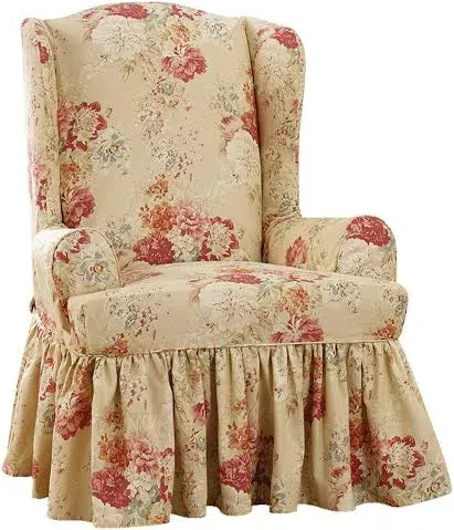 Ballad Bouquet by Waverly® | Wing Chair Slipcover | Floral Print | 100% Cotton | Final Sale