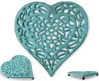 Cast Iron Heart Trivet | Decorative Cast Iron Trivet for Kitchen Countertop O...