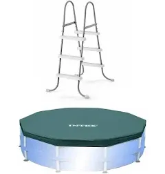 Intex Steel Frame Pool Ladder for 42” Wall Height Pools and 10’ Round Pool Cover