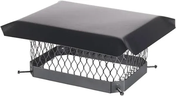 9 in. x 13 in. Galvanized Steel Fixed Chimney Cap in Black Made In USA!!