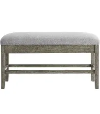 Steve Silver Storage Counter Bench 25.5&#034; H X 17&#034; W, Wood, Polyester Upholstery