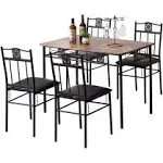 Kitchen Dining Room Table Sets for 4, Retro-Brown