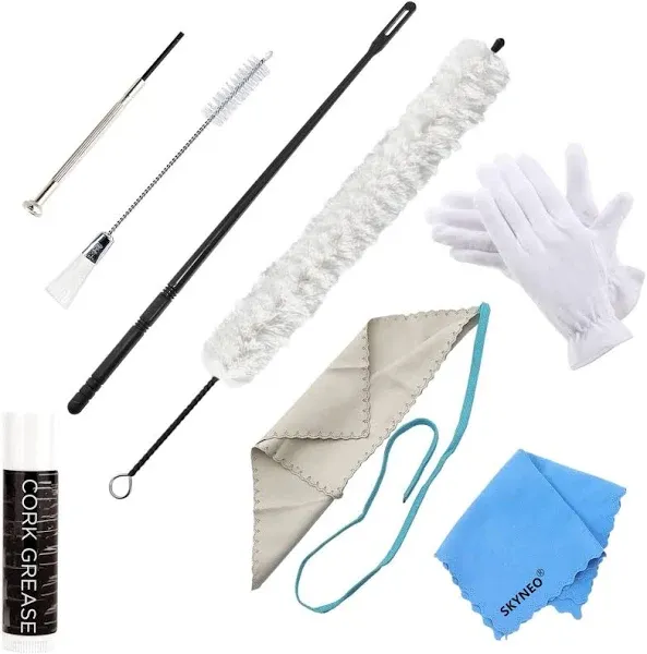 All-in-One Flute Care Set with Double-End Dust Brush &amp; Cleaning Cloth Essentials