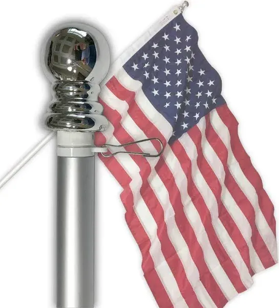 HOOPLE Flag Pole, 6 Foot Tangle Free Spinning Flag Pole for Outside House, Aluminum Rotating Flagpoles, High Wind Resistant Rustproof, Residential or Commerical Flagpole for Garden Boat Truck