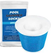 40-Pack of Pool Skimmer Socks, Pool Filter Socks for Filters, Baskets, and Sk...