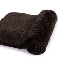 Large Bathroom Rug (24 X 40 Brown) Extra Soft and Absorbent Shaggy Bathroom Mat