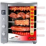 Brazilian Gas Rotisserie Grill With 5 Skewers, Silver