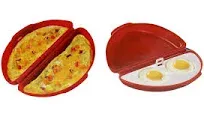 Dependable Industries inc. Essentials Microwave Egg Cooker for Sandwiches & Omelets – BPA-Free Microwave Egg Poacher, Fried Egg Maker, Omelet Maker, & Scrambled Egg Cooker – 2-Piece Breakfast Maker