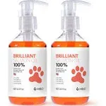 Brilliant Omega 3 Salmon Oil for Dogs & Cats - Norwegian Fish Oil Supplement with EPA & DHA Fatty Acids for Shedding, Allergy, Itching, Dry Skin & Joint Health