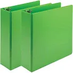 Samsill - Earth's Choice Plant-Based Economy Round Ring View Binders, 3 Rings, 3" Capacity, 11 x 8.5, Lime, 2/Pack