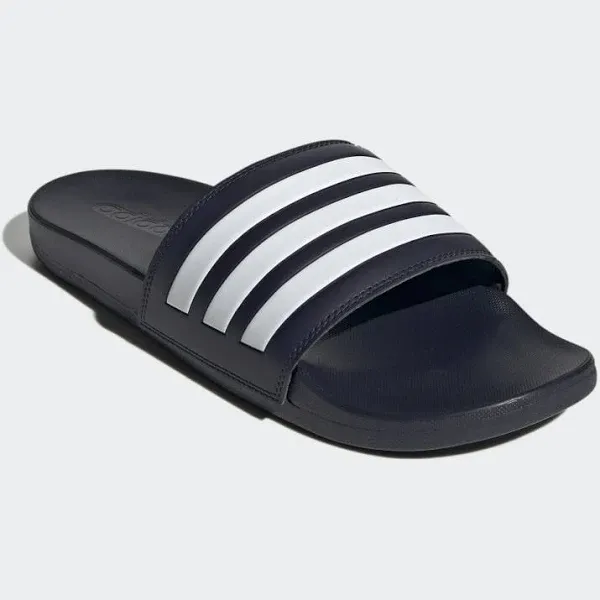 Adidas Men's Adilette Comfort Slides, Size 18, White/Black/Black