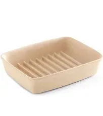 Pampered Chef Small Ridged Baker Stoneware Bakeware Pan Baking 1342