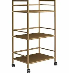 Gold Helix 3-Shelf Metal Rolling Utility Cart