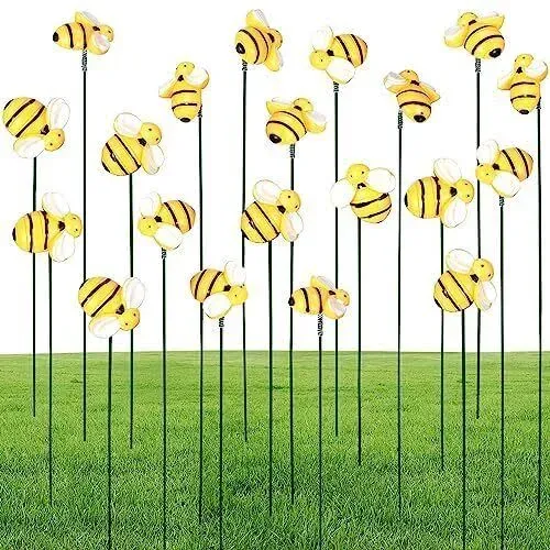 HINZIC 10 Pack Bee Garden Stakes