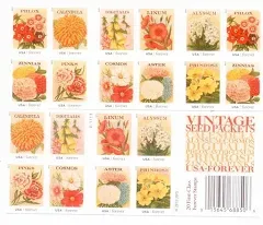 Vintage Seed Packets US Postage Stamp booklets of 20  self adhesive 2013 4754-63