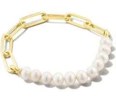 Kendra Scott Ashton Half Chain Bracelet Gold White Pearl