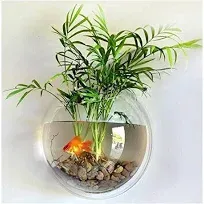 Sweetsea Creative Acrylic Hanging Wall Mount 1 Gallon Fish Tank Bowl