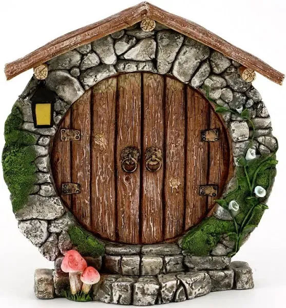 Top Collection 5.25" Miniature Fairy Garden & Terrarium Charming Round Door Decor, Small