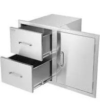 VEVOR 21.6 x 32.5 x 20.5 in. Outdoor Kitchen Door Drawer Combo with Paper Towel Rack