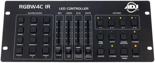 ADJ Products RGBW4C IR 32 Channel RGB, RGBW, and RGBA LED Controller - Compact DMX 512 Controller - Lighting Mixer Board -Lightweight and Portable - Black