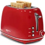 Keenstone 2 Slice Stainless Steel Toaster Retro with 6 Bread Shade Settings