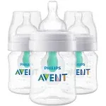 Avent Anti-Colic Baby Bottle with Airfree Vent 4oz, 3pk - Clear