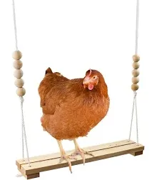 Chicken Swing Toy for Coop Handmade in USA Natural Safe Wooden Accessories Large Durable Perch Ladder for Poultry Run Rooster Hens Chicks Pet Parro