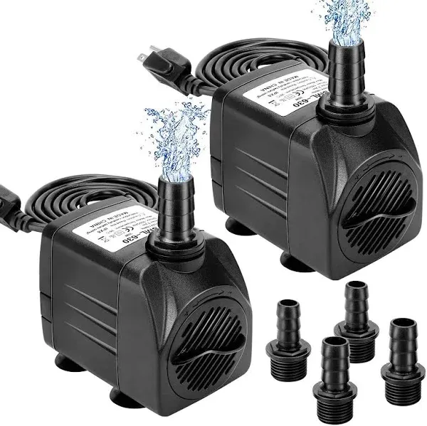 550GPH Submersible Pump 30W Ultra Quiet Fountain Water Pump, 2000L/H, with 7.2Ft