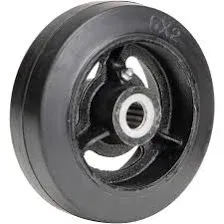 Global Industrial 6&#034; x 2&#034; Mold-On Rubber Wheel 3/4&#034; Axle 1/Pk