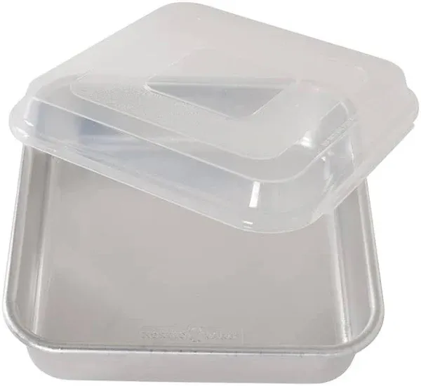 Nordic Ware Aluminum Square Cake Pan with Lid - Commercial Grade, 9.88&#034; x 9.88&#034;