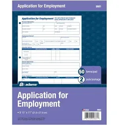 Adams Application for employment