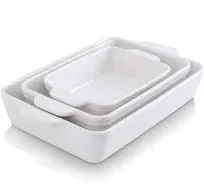 KOOV Bakeware Set, Ceramic Baking Dish Set, Rectangular Casserole Dish Set, lasa