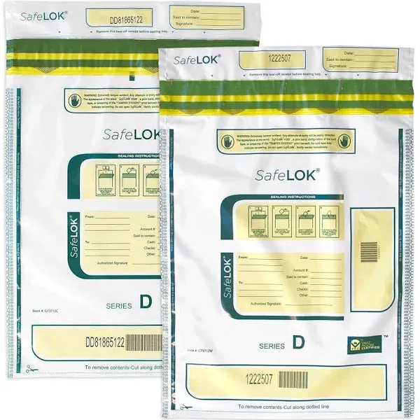 ControlTek SafeLOK Tamper-Evident Deposit Bags