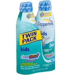 Coppertone Spf#50 Kids Sport Spray 5.5 Ounce Twin Pack