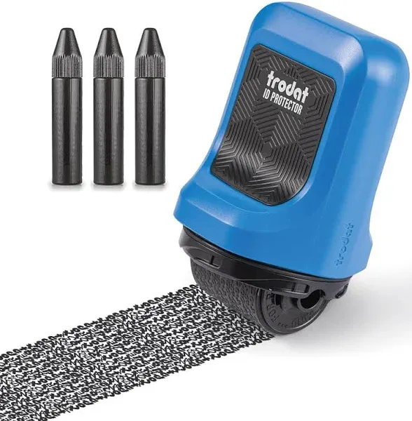 Trodat ID Protector Ink Roller Identity Theft Protection Roller Stamp Incl. 3 Refill Inks