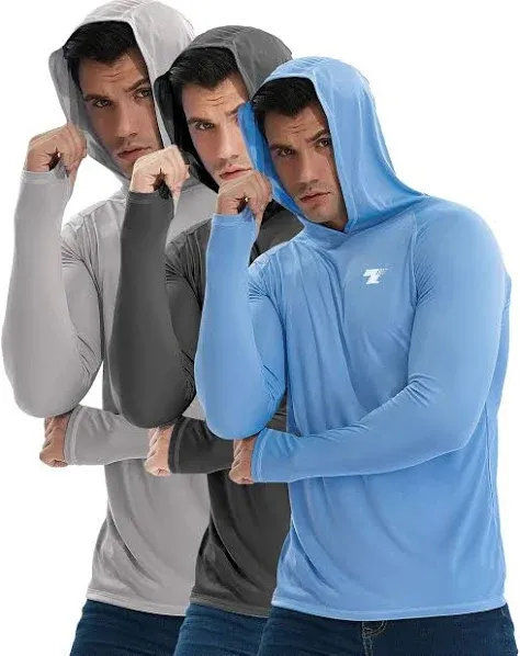 TELALEO 3/2 Pack Men&#039;s UPF 50+ Sun Protection Lightweight Hoodie Performance Lon