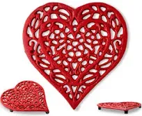 Cast Iron Heart Trivet | Decorative Cast Iron Trivet for Kitchen Countertop O...