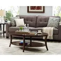 Roundhill Furniture EP Oval Coffee End Tables Set