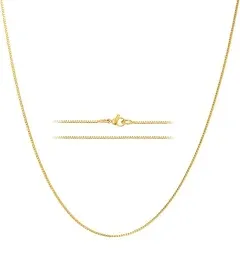 Kisper 24K Gold Box Chain Necklace